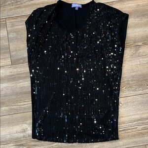 Vivienne Tam Black Sequin Camisole Tank